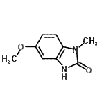 structure of CAS# 4583-86-2, 5-Methoxy-1-Methyl-1,3-Dihydro-2H-Benzimidazol-2-One;5-Methoxy-1-methyl-1,3-dihydro-benzoimidazol-2-one;5-methoxy-1-methyl-1H-benzo[d]imidazol-2(3H)-one;5-methoxy-1-methyl-3H-1,3-benzodiazol-2-one