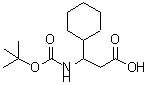 structure of CAS# 458529-74-3, 3-Cyclohexyl-3-({[(2-Methyl-2-Propanyl)Oxy]Carbonyl}Amino)Propanoic Acid;3- tert -Butoxycarbonylamino-3-cyclohexyl-propioni;3- tert -Butoxycarbonylamino-3-cyclohexyl-propionic acid;3-(Boc-amino)-3-cyclohexylpropionic acid