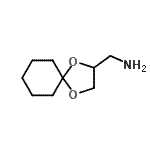 structure of CAS# 45982-66-9, 1-(1,4-Dioxaspiro[4.5]Dec-2-Yl)Methanamine;(1,4-dioxaspiro[4.5]dec-2-ylmethyl)amine;1,4-Dioxaspiro[4.5]decan-2-ylmethanamine;1,4-Dioxaspiro[4.5]decane-2-methanamine