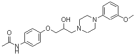 CAS#: 47633-31-8， N-(4-(2-Hydroxy-3-(4-(3-Methoxyphenyl)-(Piperazin-1-Yl))Propoxy)Phenyl)-Acetamide