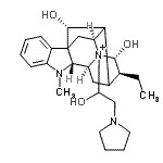 CAS#: 47719-73-3， (16xi,17R,21alpha)-17,21-Dihydroxy-4-[2-hydroxy-3-(1-pyrrolidinyl)propyl]ajmalan-4-ium