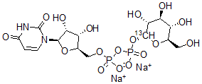 CAS#: 478529-38-3， Uridine 5'-(Trihydrogendiphosphate) P'-(alpha-D-Glucopyranosyl-1-13C) Ester Disodium Salt