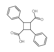 structure of CAS# 490-20-0, 2b,4a-Diphenyl-1b,3a-Cyclobutanedicarboxylic Acid;2,4-Diphenylcyclobutane-1,3-Dicarboxylic Acid;Truxillic Acid