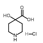 structure of CAS# 495414-65-8, 4-Hydroxy-4-Piperidinecarboxylic Acid Hydrochloride (1:1);4-Hydroxy-4-piperidincarbonsäurehydrochlorid (1:1);4-Hydroxy-4-piperidinecarboxylic acid hydrochloride (1:1);4-Hydroxypiperidine-4-carboxylic acid hydrochloride