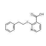 结构式 CAS# 496775-95-2, 2-[(2-苯基乙基)硫基]烟酸