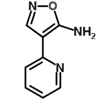 structure of CAS# 499785-46-5, 4-(2-Pyridinyl)-1,2-Oxazol-5-Amine;4-(2-pyridyl)isoxazole-5-ylamine;4-(pyridin-2-yl)isoxazol-5-amine;Maybridge1_003151