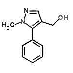 structure of CAS# 499785-47-6, (1-Methyl-5-Phenyl-1H-Pyrazol-4-Yl)Methanol;(1-methyl-5-phenylpyrazol-4-yl)methan-1-ol;(1-methyl-5-phenyl-pyrazol-4-yl)methanol;MFCD04115390