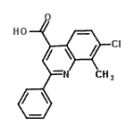 structure of CAS# 500346-26-9, 7-Chloro-8-Methyl-2-Phenyl-4-Quinolinecarboxylic Acid;7-Chloro-8-methyl-2-phenylquinoline-4-carboxylic acid;7-CHLORO-8-METHYL-2-PHENYLQUINOLINE-4-CARBOXYLICACID;MFCD03422093