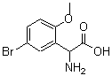 结构式 CAS# 500696-01-5, 氨基(5-溴-2-甲氧基苯基)乙酸