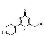 结构式 CAS# 502133-37-1, 6-乙基-2-(1-哌嗪基)-4(1H)-嘧啶酮