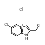 structure of CAS# 502841-53-4, 6-Chloro-2-(Chloromethyl)-1H-Imidazo[1,2-a]Pyridin-4-Ium Chloride;6-chloro-<wbr>2-(chloro<wbr>methyl)im<wbr>idazo[1,2<wbr>-a]pyridi<wbr>ne hydroc<wbr>hloride;MFCD07841696