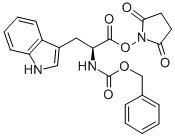 structure of CAS# 50305-28-7, N-[(Phenylmethoxy)Carbonyl]-L-Tryptophan 2,5-Dioxo-1-Pyrrolidinyl Ester;[(S)-2-[(2,5-Dioxo-1-Pyrrolidinyl)Oxy]-1-(1H-Indol-3-Ylmethyl)-2-Oxoethyl]Carbamic Acid Benzyl Ester;N-Alpha-Benzyloxycarbonyl-L-Tryptophane Succinimidyl Ester;N-Benzyloxycarbonyl-L-Tryptophanhydroxysuccinimideester
