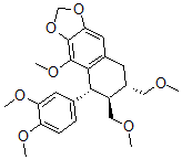 structure of CAS# 50656-78-5, Nirtetralin;( -)-Nirtetralin;Naphtho(2,3-D)-1,3-Dioxole, 5-(3,4-Dimethoxyphenyl)-5,6,7,8-Tetrahydro-4-Methoxy-6,7-Bis(Methoxymethyl)-, (5R,6S,7S)-Rel-;Naphtho(2,3-D)-1,3-Dioxole, 5-(3,4-Dimethoxyphenyl)-5,6,7,8-Tetrahydro-4-Methoxy-6,7-Bis(Methoxymethyl)-, (5Alpha,6Beta,7Alpha)-
