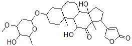 CAS#: 507-88-0， 3beta-[(3-O-Methyl-2,6-Dideoxy-L-Lyxo-Hexopyranosyl)Oxy]-11alpha,14-Dihydroxy-19-Oxo-5beta-Card-20(22)-Enolide