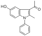 结构式 CAS# 5102-18-1, 1-(5-羟基-2-甲基-1-苯基-1H-吲哚-3-基)-乙酮