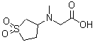 structure of CAS# 51070-58-7, N-(1,1-Dioxidotetrahydro-3-Thiophenyl)-N-Methylglycine;[(1,1-Dio<wbr>xo-tetrah<wbr>ydro-1λ*6<wbr>*-thiophe<wbr>n-3-yl)-m<wbr>ethyl-ami<wbr>no]-aceti<wbr>c acid;2-[(1,1-dioxo-1λ6}-thiolan-3- yl)(methyl)amino]acetic acid;2-[(1,1-dioxothiolan-3-yl)methylamino]acetic acid