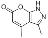 structure of CAS# 5203-98-5, 3,4-Dimethyl-1,6-Dihydropyrano[2,3-c]Pyrazol-6-One;Zinc00091430;3,4-Dimethylpyrano(3,2-C)Pyrazol-6-One;Pyrano(2,3-C)Pyrazol-6(1H)-One, 3,4-Dimethyl-