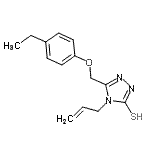structure of CAS# 522606-41-3, 4-Allyl-5-[(4-Ethylphenoxy)Methyl]-4H-1,2,4-Triazole-3-Thiol;5-[(4-eth<wbr>ylphenoxy<wbr>)methyl]-<wbr>4-(prop-2<wbr>-en-1-yl)<wbr>-4H-1,2,4<wbr>-triazole<wbr>-3-thiol;5-[(4-eth<wbr>ylphenoxy<wbr>)methyl]-<wbr>4-prop-2-<wbr>enyl-1,2,<wbr>4-triazol<wbr>e-3-thiol;MFCD03483854