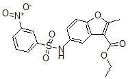 CAS 登录号：5227-91-8， 2-甲基-5-[(3-硝基苯基)磺酰基氨基]-1-苯并呋喃-3-羧酸乙酯