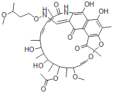 CAS#: 52370-28-2， 3-(3-Methoxybutoxyiminomethyl)Rifamycin SV