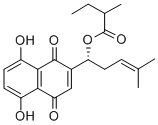 结构式 CAS# 52387-15-2, (2-甲基-N-丁酰基)紫草素