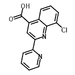 结构式 CAS# 52413-50-0, 8-氯-2-(2-吡啶基)-4-喹啉羧酸