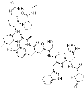 CAS#: 52435-06-0， 6-D-Alanine-9-(N-ethyl-L-prolinamide)-10-deglycinamide-luteinizing hormone-releasing hormone