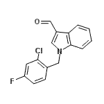 structure of CAS# 525570-33-6, 1-(2-Chloro-4-Fluorobenzyl)-1H-Indole-3-Carbaldehyde;1-(2-Chloro-4-fluorobenzyl)-1H-indole-3-carbaldehyde;1-[(2-chloro-4-fluorophenyl)methyl]indole-3-carbaldehyde;MFCD02615000