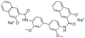 CAS#: 52735-88-3， N,N'-(3,3'-Dimethoxy(1,1'-Biphenyl)-4,4'-Diyl)Bis(3-Hydroxy-2-Naphthalenecarboxamide, Disodium Salt