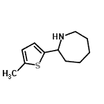 structure of CAS# 527674-20-0, 2-(5-Methyl-2-Thienyl)Azepane;1H-azepine, hexahydro-2-(5-methyl-2-thienyl);2-(5-Methyl-2-thienyl)azepane;2-(5-METHYL-THIOPHEN-2-YL)-AZEPANE