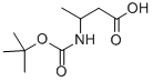 结构式 CAS# 52815-19-7, 叔丁氧羰基-DL-3-氨基丁酸