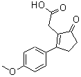 结构式 CAS# 53272-88-1, [2-(4-甲氧基苯基)-5-氧代-1-环戊烯-1-基]乙酸