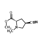 CAS 登录号：53386-75-7， 甲基(4R)-4-氰基-1-甲基-L-脯氨酸酯