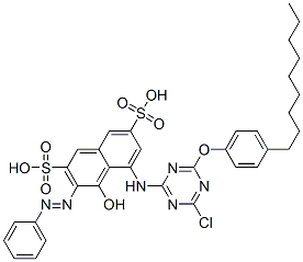 CAS#: 53460-02-9， 5-[[4-Chloro-6-(4-Nonylphenoxy)-1,3,5-Triazin-2-Yl]Amino]-4-Hydroxy-3-(Phenylazo)Naphthalene-2,7-Disulphonic Acid