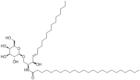 structure of CAS# 536-13-0, Kerasin;N-[(E,1S,2R)-2-Hydroxy-1-[[(2R,3R,4S,5R,6R)-3,4,5-Trihydroxy-6-(Hydroxymethyl)Tetrahydropyran-2-Yl]Oxymethyl]Heptadec-3-Enyl]Tetracosanamide;N-[(E,1S,2R)-2-Hydroxy-1-[[(2R,3R,4S,5R,6R)-3,4,5-Trihydroxy-6-(Hydroxymethyl)-2-Tetrahydropyranyl]Oxymethyl]Heptadec-3-Enyl]Tetracosanamide;N-[(E,1S,2R)-2-Hydroxy-1-[[(2R,3R,4S,5R,6R)-3,4,5-Trihydroxy-6-Methylol-Tetrahydropyran-2-Yl]Oxymethyl]Heptadec-3-Enyl]Lignoceramide