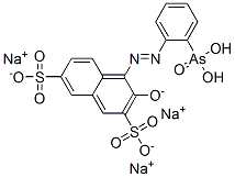 structure of CAS# 53669-45-7, Trisodium 4-[(2-Arsonophenyl)Azo]-3-Oxidonaphthalene-2,7-Disulphonate;Trisodium 4-(2-Arsonophenyl)Azo-3-Oxido-Naphthalene-2,7-Disulfonate;Trisodium 4-(2-Arsonophenyl)Azo-3-Oxidonaphthalene-2,7-Disulfonate;Trisodium 4-(2-Arsonophenyl)Diazenyl-3-Oxido-Naphthalene-2,7-Disulfonate