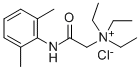 structure of CAS# 5369-03-9, N-(2,6-Dimethylphenylcarbamoylmethyl)Triethylammonium Chloride;[2-[(2,6-Dimethylphenyl)Amino]-2-Oxo-Ethyl]-Triethyl-Ammonium Chloride;[2-[(2,6-Dimethylphenyl)Amino]-2-Oxoethyl]-Triethylammonium Chloride;[2-[(2,6-Dimethylphenyl)Amino]-2-Keto-Ethyl]-Triethyl-Ammonium Chloride