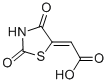 structure of CAS# 5374-29-8, (2Z)-(2,4-Dioxo-1,3-Thiazolidin-5-Ylidene)Acetic Acid;2-(2,4-Dioxo-1,3-Thiazolidin-5-Ylidene)Acetate;2-(2,4-Dioxothiazolidin-5-Ylidene)Acetate;(2Z)-2-(2,4-Dioxothiazolidin-5-Ylidene)Acetate