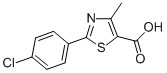 structure of CAS# 54001-17-1, 2-(4-Chlorophenyl)-4-Methyl-1,3-Thiazole-5-Carboxylic Acid;2-(4-Chlorophenyl)-4-Methyl-Thiazole-5-Carboxylate;2-(4-Chlorophenyl)-4-Methyl-5-Thiazolecarboxylate;Zinc00167578