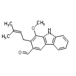 CAS#: 54313-18-7， 1-Methoxy-2-(3-Methyl-2-Buten-1-Yl)-9H-Carbazole-3-Carbaldehyde