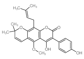 CAS#: 5490-47-1， 4-Hydroxy-3-(4-Hydroxyphenyl)-5-Methoxy-8,8-Dimethyl-10-(3-Methyl-2-Butenyl)-2H,8H-Benzo[1,2-b:5,4-b']Dipyran-2-One