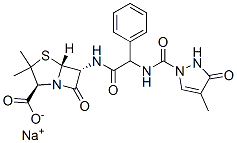 CAS#: 54944-56-8， [2S-[2alpha,5alpha,6beta(S*)]]-6-[[[[(2,3-Dihydro-4-Methyl-3-Oxo-1H-Pyrazol-1-Yl)Carbonyl]Amino]Phenylacetyl]Amino]-3,3-Dimethyl-7-Oxo-4-Thia-1-Azabicyclo[3.2.0]Heptane-2-Carboxylic Acid Monosodium Salt