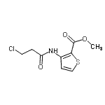 structure of CAS# 549478-39-9, Methyl 3-[(3-Chloropropanoyl)Amino]-2-Thiophenecarboxylate;methyl 3-(3-chloropropanoylamino)thiophene-2-carboxylate;methyl 3-[(3-chloropropanoyl)amino]-2-thiophenecarboxylate;Methyl 3-[(3-chloropropanoyl)amino]thiophene-2-carboxylate