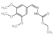 structure of CAS# 55508-76-4, N'-(3,4,5-Trimethoxybenzylidene)Carbazic Acid Ethyl Ester;Ethyl N-[(3,4,5-Trimethoxyphenyl)Methyleneamino]Carbamate;N-[(3,4,5-Trimethoxyphenyl)Methyleneamino]Carbamic Acid Ethyl Ester;N-[(3,4,5-Trimethoxybenzylidene)Amino]Carbamic Acid Ethyl Ester