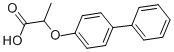 structure of CAS# 5555-13-5, alpha-(4-Biphenylyloxy)Propionic Acid;2-(4-Phenylphenoxy)Propionic Acid;Smr000019085;Oprea1_532652