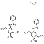 structure of CAS# 55663-99-5, 4-(Benzoylamino)-2,5-Dimethoxybenzenediazonium Chloride - Dichlorozinc (2:2:1);4-Benzoyl<wbr>amino-2,5<wbr>-dimethox<wbr>ybenzened<wbr>iazonium <wbr>chloride <wbr>hemi(zinc<wbr> chloride<wbr>) salt;Azoic Diazo Component 24 (Salt);Azoic Diazo Component 24 (Salt) [for Biochemical Research]