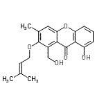 CAS#: 55812-94-7， 8-Hydroxy-1-(Hydroxymethyl)-3-Methyl-2-[(3-Methyl-2-Buten-1-Yl)Oxy]-9H-Xanthen-9-One