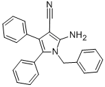 structure of CAS# 55817-67-9, 2-Amino-1-Benzyl-4,5-Diphenyl-1H-Pyrrole-3-Carbonitrile;2-Amino-4,5-Di(Phenyl)-1-(Phenylmethyl)-3-Pyrrolecarbonitrile;2-Amino-1-(Benzyl)-4,5-Di(Phenyl)Pyrrole-3-Carbonitrile;9L-336S