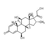 structure of CAS# 55879-47-5, (6beta,11beta,16alpha)-9-Fluoro-6,11,17,21-Tetrahydroxy-16-Methylpregna-1,4-Diene-3,20-Dione;6-BHDM;6-Hydroxydexamethasone;6β-Hydroxydexamethasone