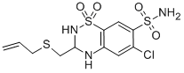 structure of CAS# 5588-16-9, 6-Chloro-3,4-Dihydro-3-[(2-Propenylthio)Methyl]-2H-1,2,4-Benzothiadiazine-7-Sulfonamide 1,1-Dioxide;3-(Allylsulfanylmethyl)-6-Chloro-1,1-Dioxo-3,4-Dihydro-2H-Benzo[E][1,2,4]Thiadiazine-7-Sulfonamide;3-[(Allylthio)Methyl]-6-Chloro-1,1-Dioxo-3,4-Dihydro-2H-Benzo[E][1,2,4]Thiadiazine-7-Sulfonamide;3-[(Allylthio)Methyl]-6-Chloro-1,1-Diketo-3,4-Dihydro-2H-Benzo[E][1,2,4]Thiadiazine-7-Sulfonamide